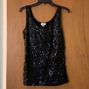 Black sequin tank